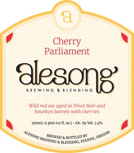 Cherry Parliament Wild Red Ale Aged In Pinot Noir Barrels February 2017
