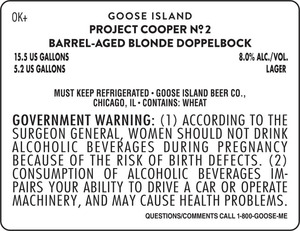 Goose Island Project Cooper Blonde Doppelbock March 2017