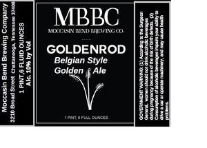 Moccasin Bend Brewing Company Goldenrod Belgian Style Golden Ale