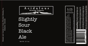 Acidulous Slightly Sour Black Ale