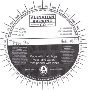 Alesatian Brewing Co. Pizza Bier March 2017