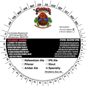 La Cumbre Brewing Co. Strawberry Gose
