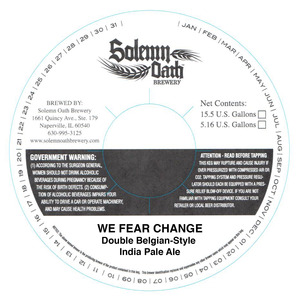 Solemn Oath Brewery We Fear Change