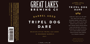 Great Lakes Brewing Co. Barrel Aged Tripel Dog Dare March 2017