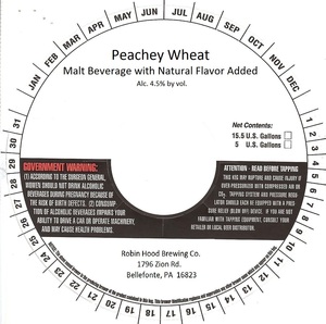 Robin Hood Brewing Co. Peachey Wheat