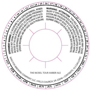 Mad Fox Brewing Company Nickel Tour Amber February 2017