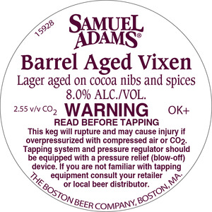 Samuel Adams Barrel Aged Vixen February 2017