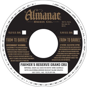 Almanac Beer Co. Farmer's Reserve Grand Cru