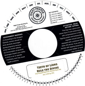 Teeth Of Lions Rule The Divine Dry-hopped Berliner Weisse-style Ale