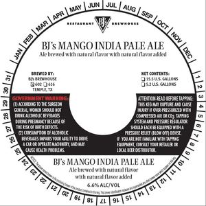 Bj's Mango India Pale Ale February 2017