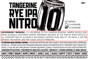 10 Barrel Brewing Co. Tangerine Rye IPA Nitro