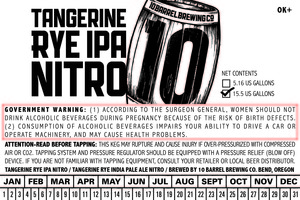 10 Barrel Brewing Co. Tangerine Rye IPA Nitro February 2017