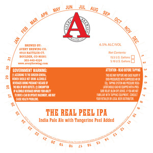 Avery Brewing Co. The Real Peel IPA February 2017