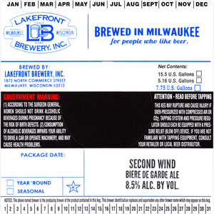 Lakefront Brewery Second Wind Biere De Garde February 2017