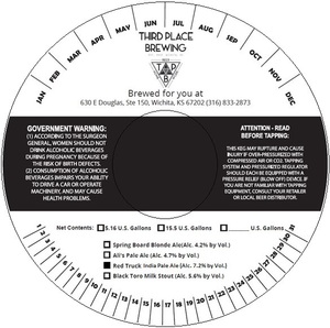 Third Place Brewing Red Truck India Pale Ale March 2017