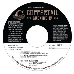 Coppertail Brewing Co LLC Slam Piece Cucumber Berliner