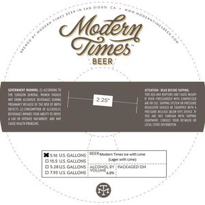 Modern Times Ice With Lime February 2017