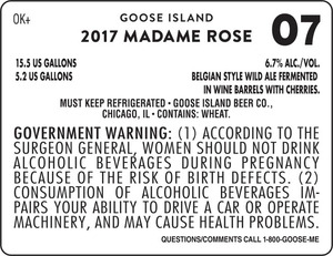 Goose Island Madame Rose February 2017