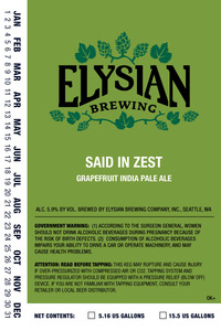 Elysian Brewing Company Said In Zest