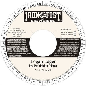 Iron Fist Brewing Logan Lager