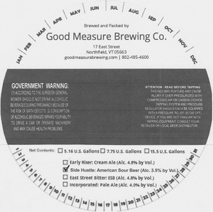 Side Hustle American Sour Beer February 2017