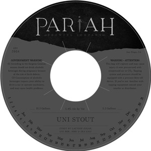 Pariah Brewing Company Uni Stout March 2017