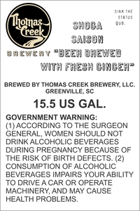 Thomas Creek Brewery Shoga Saison