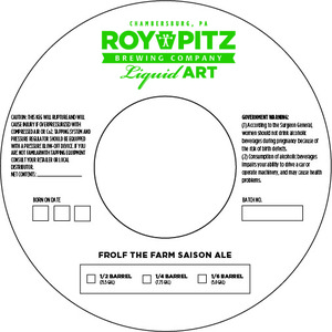 Roy-pitz Brewing Co. Frolf The Farm Saison March 2017