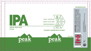 Peak Organic India Pale Ale March 2017