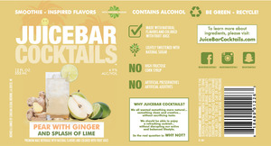Juicebar Cocktails Pear With Ginger And Splash Of Lime