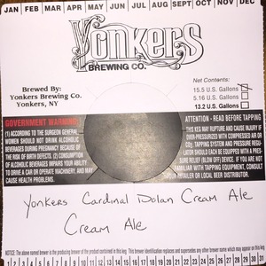 Yonkers Cardinal Dolan Cream Ale Cream Ale
