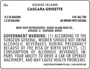 Goose Island Cascara Grisette