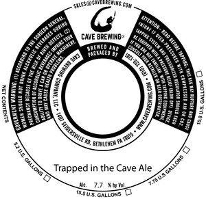 Cave Brewing Company Trapped In The Cave Ale March 2017