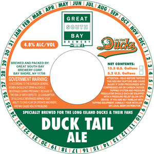 Great South Bay Brewery Duck Tail Ale March 2017