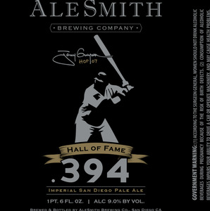 Alesmith Hall Of Fame .394 March 2017