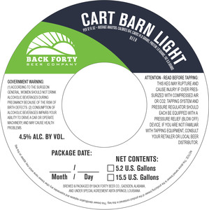 Back Forty Beer Company Cart Barn March 2017