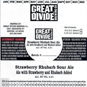 Great Divide Brewing Company Strawberry Rhubarb Sour Ale