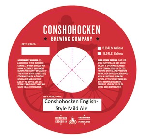 Conshohocken English-style Mild Ale March 2017