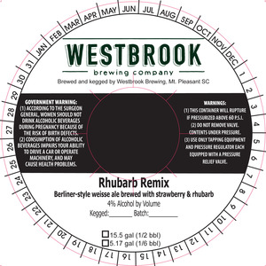 Westbrook Brewing Company Rhubarb Remix