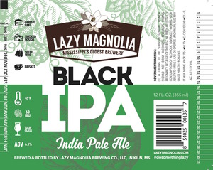 Lazy Magnolia Brewing Company Black IPA March 2017