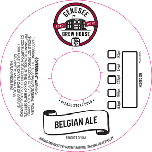 Genesee Brew House Belgian Ale March 2017