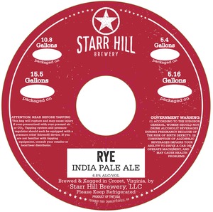 Starr Hill Rye India Pale Ale