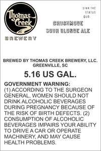 Thomas Creek Brewery Crushmode Sour Blonde Ale