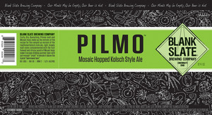 Blank Slate Brewing Company Pilmo March 2017