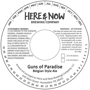 Here & Now Brewing Company Guns Of Paradise