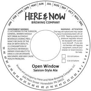 Here & Now Brewing Company Open Window