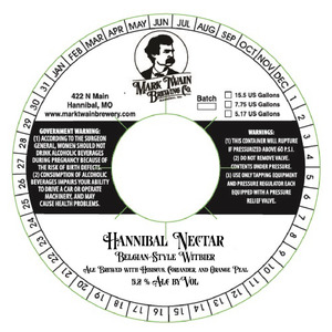 Mark Twain Brewing Co Hannibal Nectar March 2017