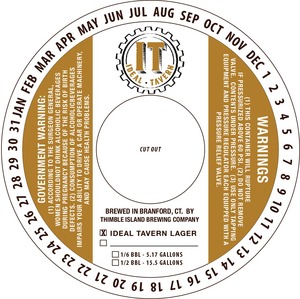 Thimble Island Brewing Company Ideal Tavern - Ideal Tavern Lager March 2017