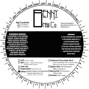 Benny Brewing Co Equinox Double IPA Experiment March 2017