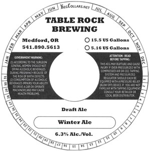 Table Rock Brewing Winter Ale March 2017